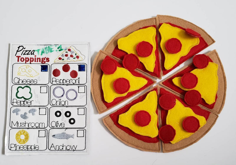 Felt Food Pizza Play Set | Build Your Own Pretend Play Kitchen Toy-zoom-