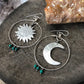Sun & Moon Turquoise Hoop Earrings