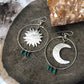 Sun & Moon Turquoise Hoop Earrings