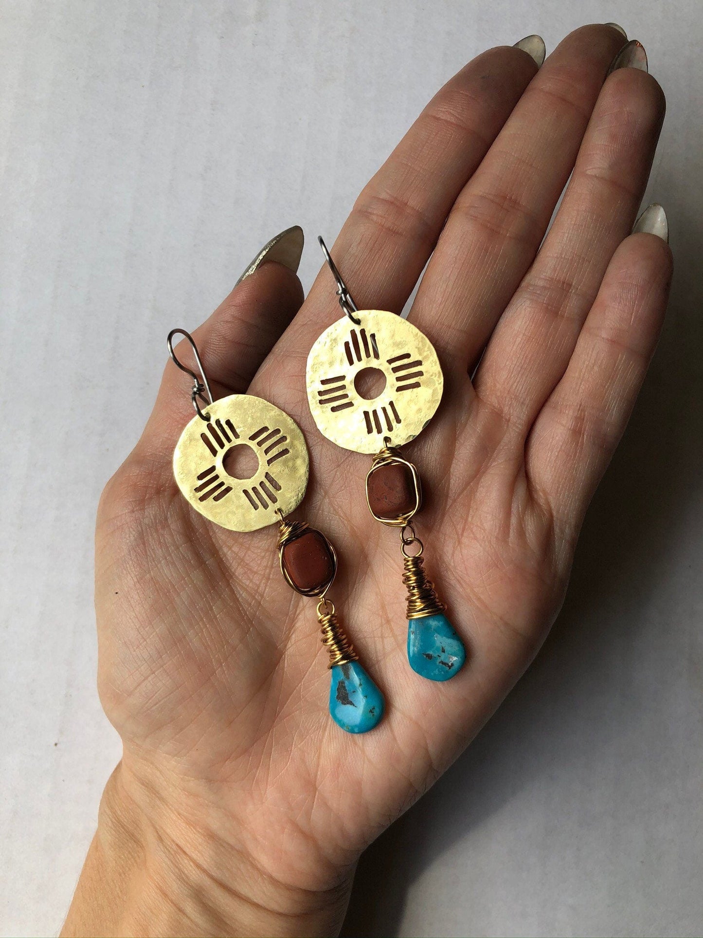 Turquoise Zia Drop Earrings