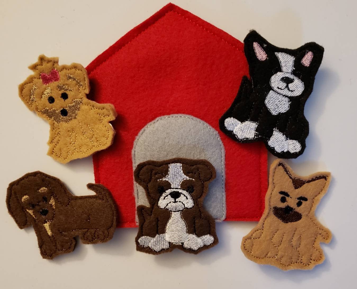 Dog Finger Puppets Set | Felt Puppet Toy with Storage Bag - Aware House