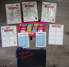 Waitress Pretend Play Set | Restaurant Toy with Pocket Apron - Aware House