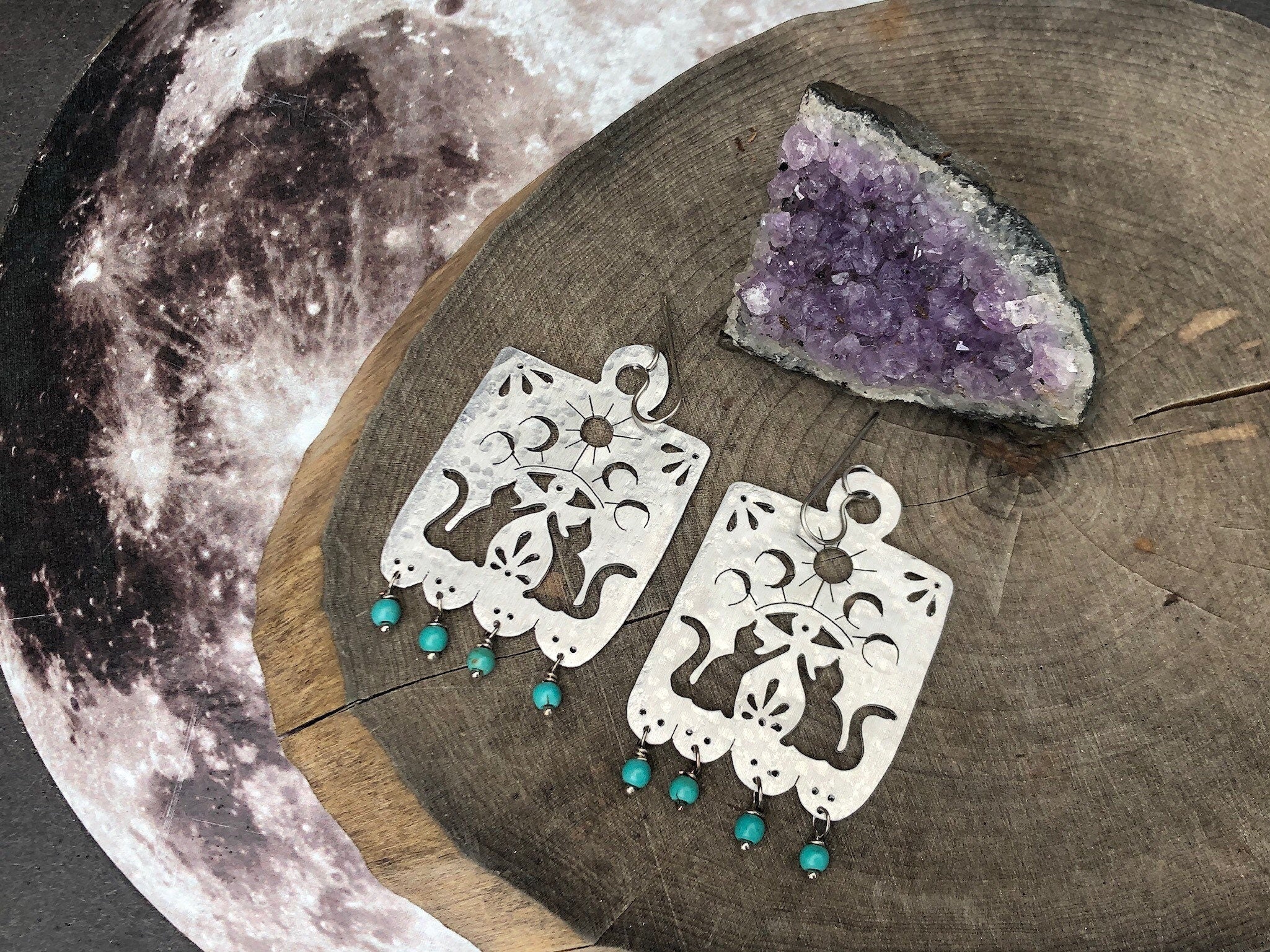 Papel Picado Cat Earrings-zoom-1