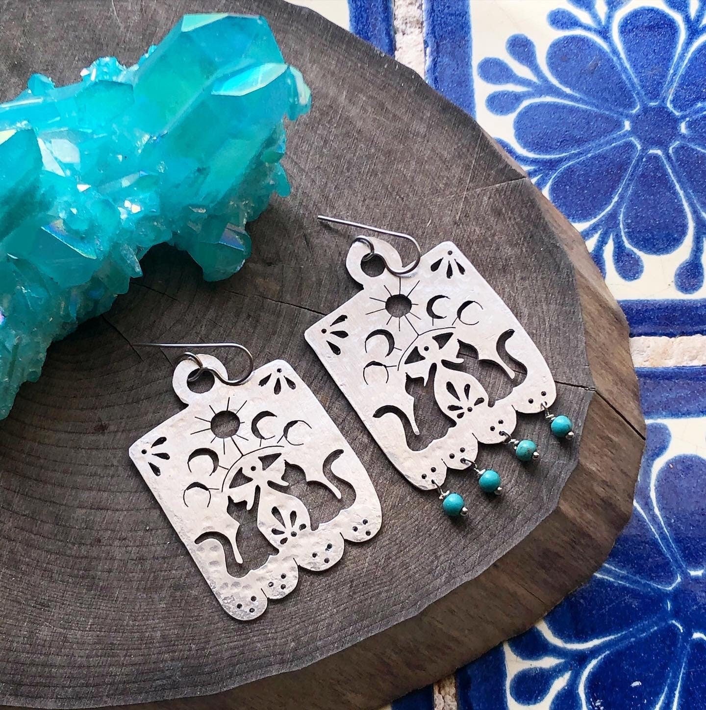Papel Picado Cat Earrings-zoom-3