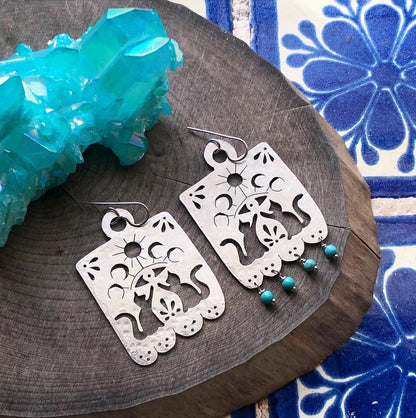 Papel Picado Cat Earrings