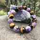Amethyst & Tiger Eye Stretch Bracelet