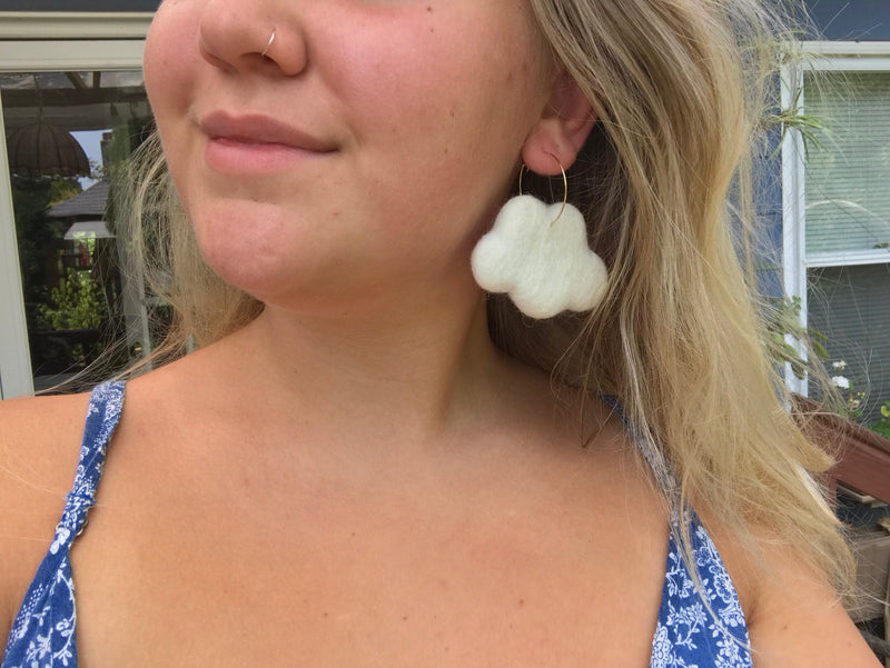 Cloud Felt Earrings-zoom-