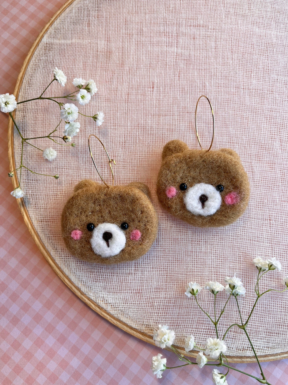 Sweet Bear Face Earrings