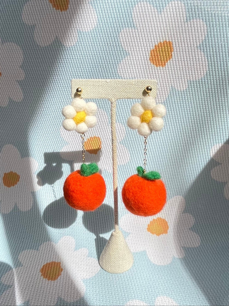 Floral Citrus Earrings-zoom-