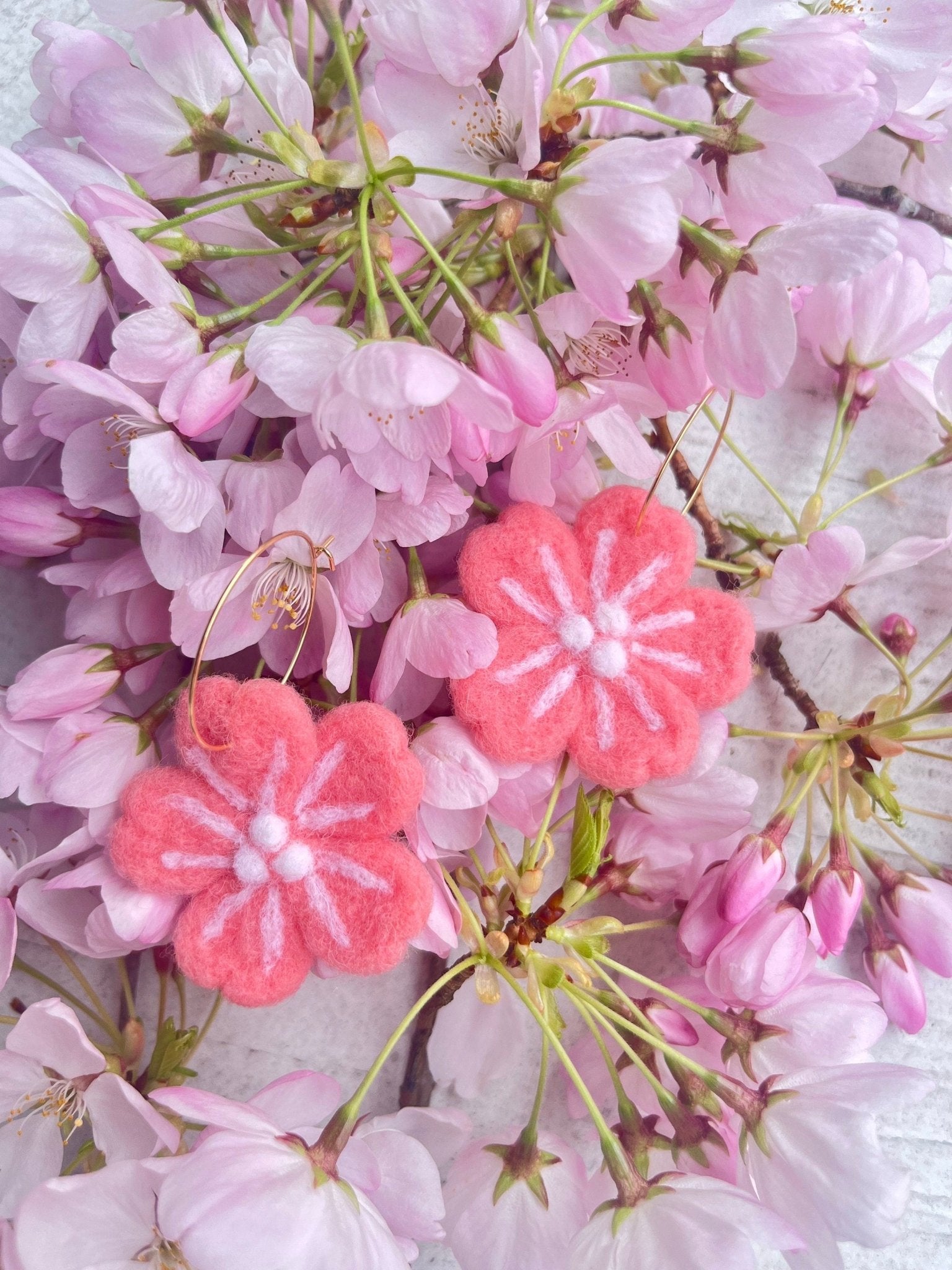 Sakura Flower Earrings - Aware House - Honey Loom Designs - 
