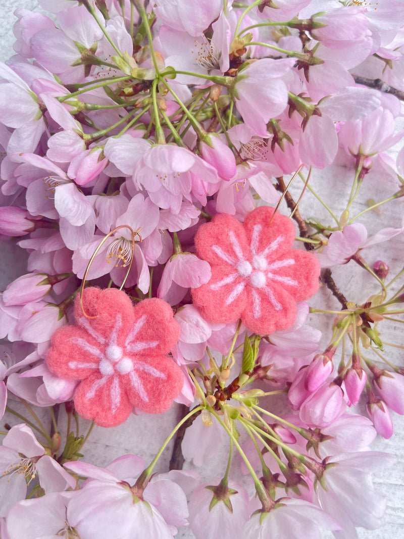 Sakura Flower Earrings-zoom-