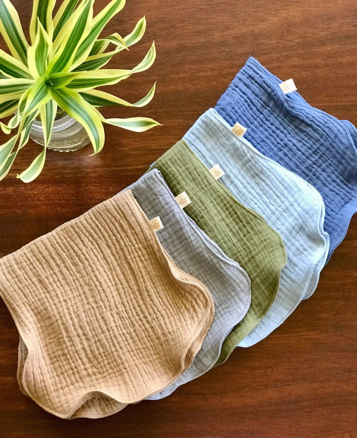 Set of 5 Boy Burp Cloths | Organic Cotton Double Gauze - Aware House - Wendy Anne -