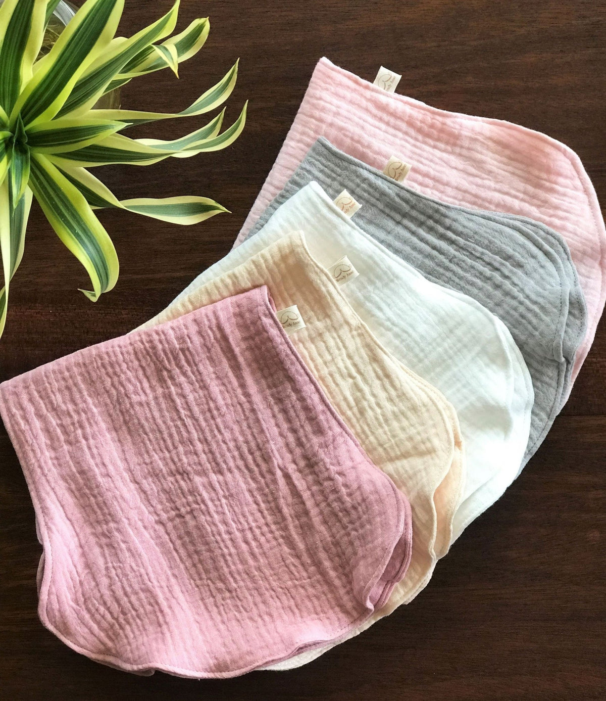 Set of 5 Girls Burp Cloths | Organic Cotton Double Gauze - Aware House - Wendy Anne -
