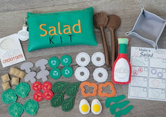 Felt Food Salad Play Set | Build Your Own Pretend Play Kitchen Toy - Aware House