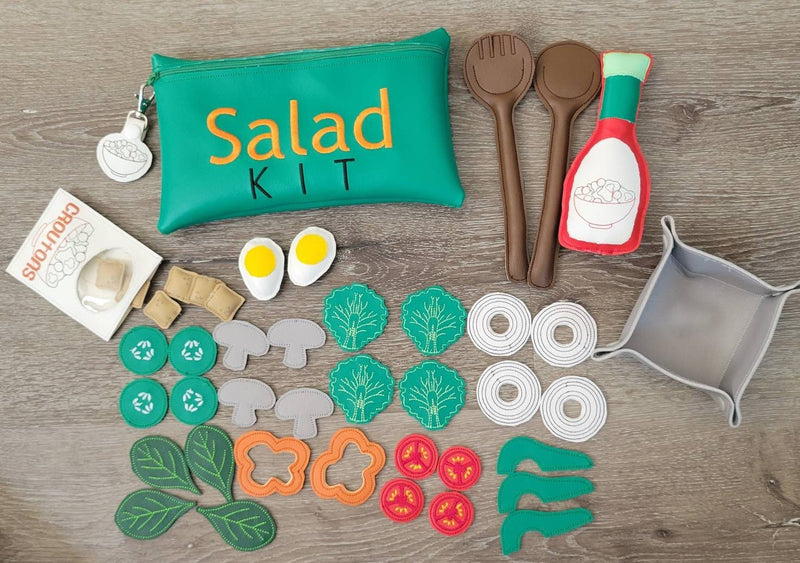 Felt Food Salad Play Set | Build Your Own Pretend Play Kitchen Toy-zoom-
