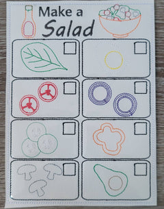 Felt Food Salad Play Set | Build Your Own Pretend Play Kitchen Toy - Aware House