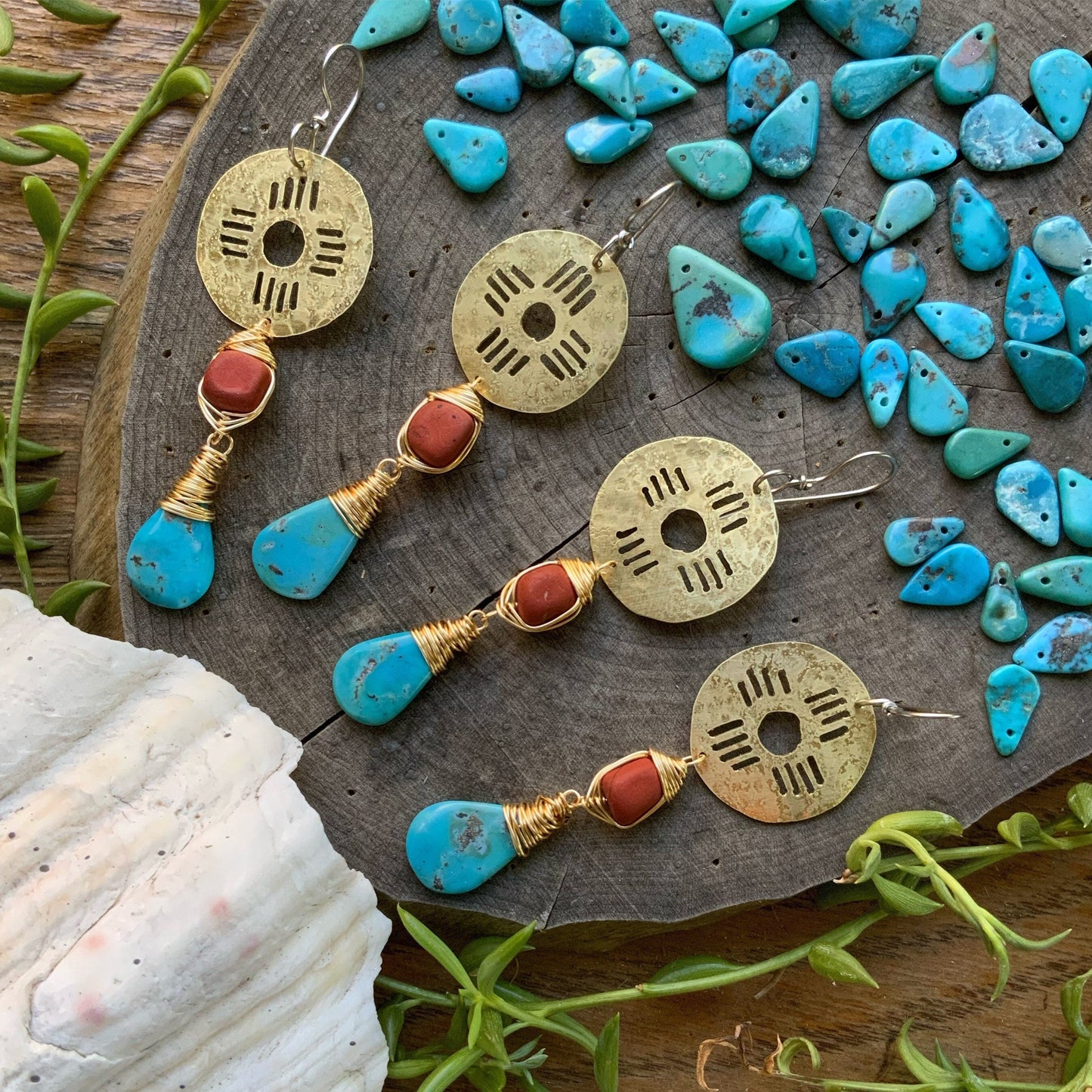 Turquoise Zia Drop Earrings