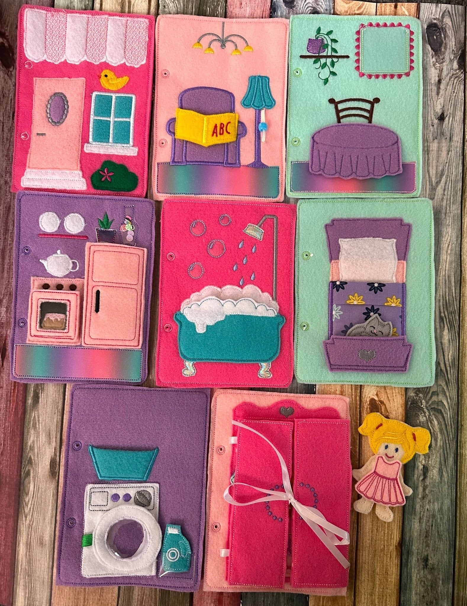 Felt Dollhouse Quiet Book | Interactive Toddler Activity Toy - Aware House