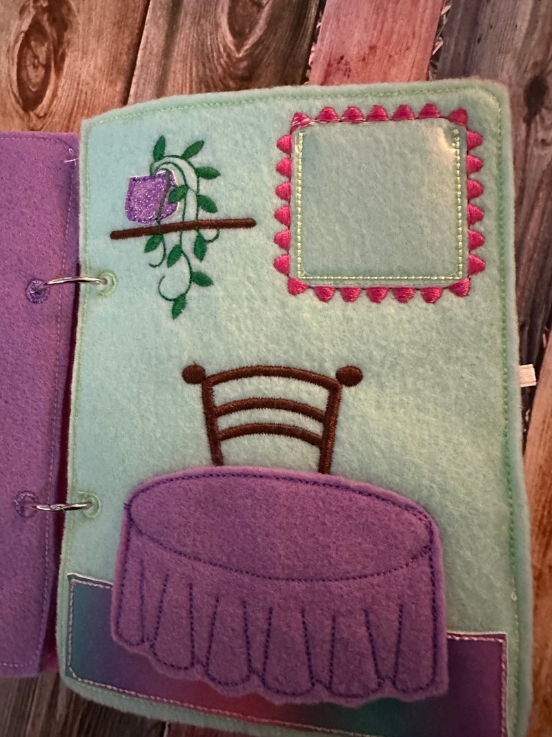 Felt Dollhouse Quiet Book | Interactive Toddler Activity Toy-zoom-