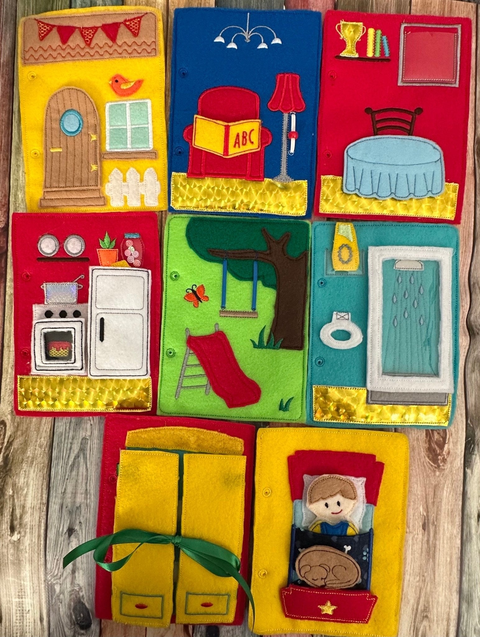Portable Felt Dollhouse Quiet Book | Children's Activity Toy - Aware House