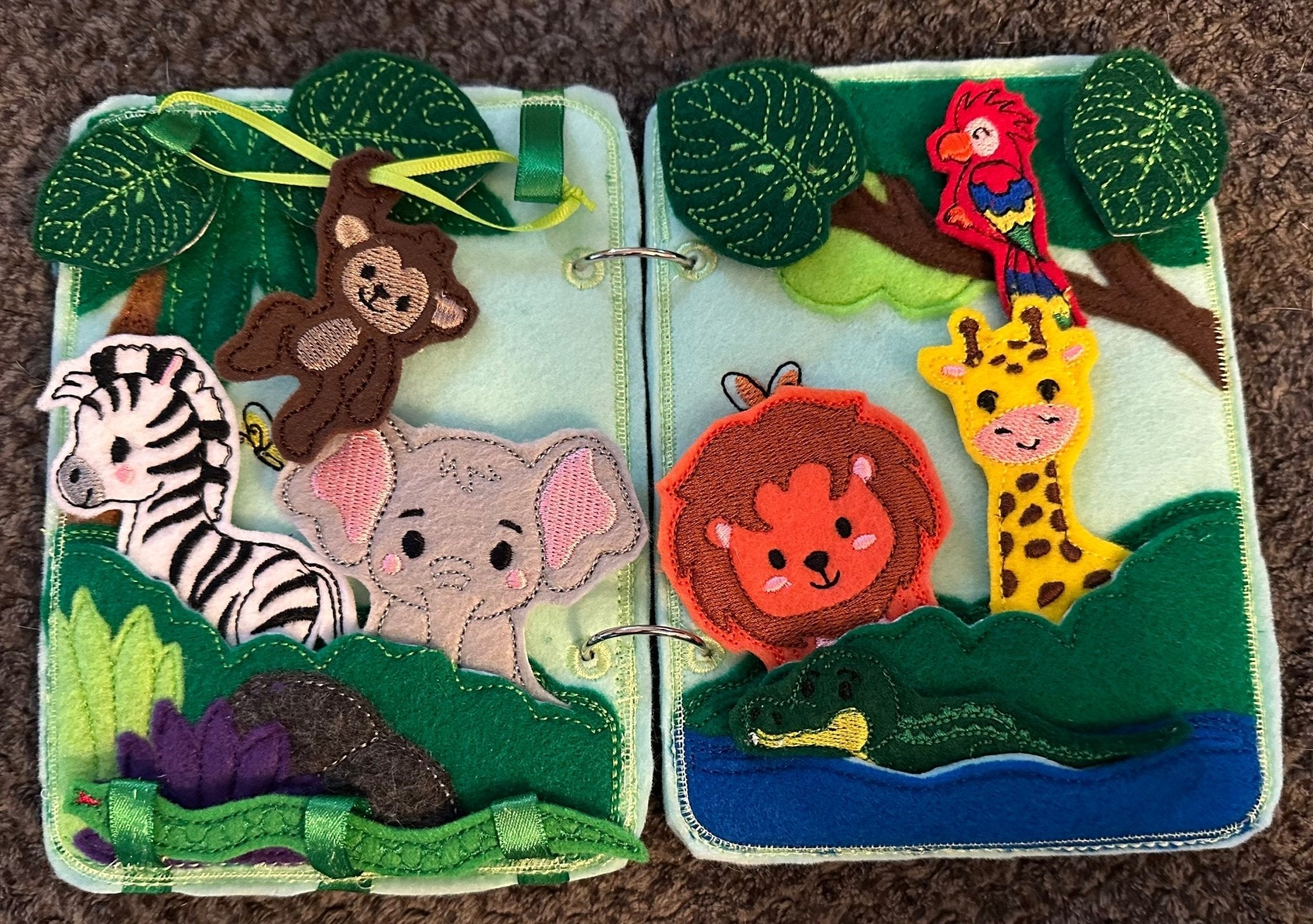 Jungle Animal Quiet Book | Interactive Toddler Activity Toy - Aware House