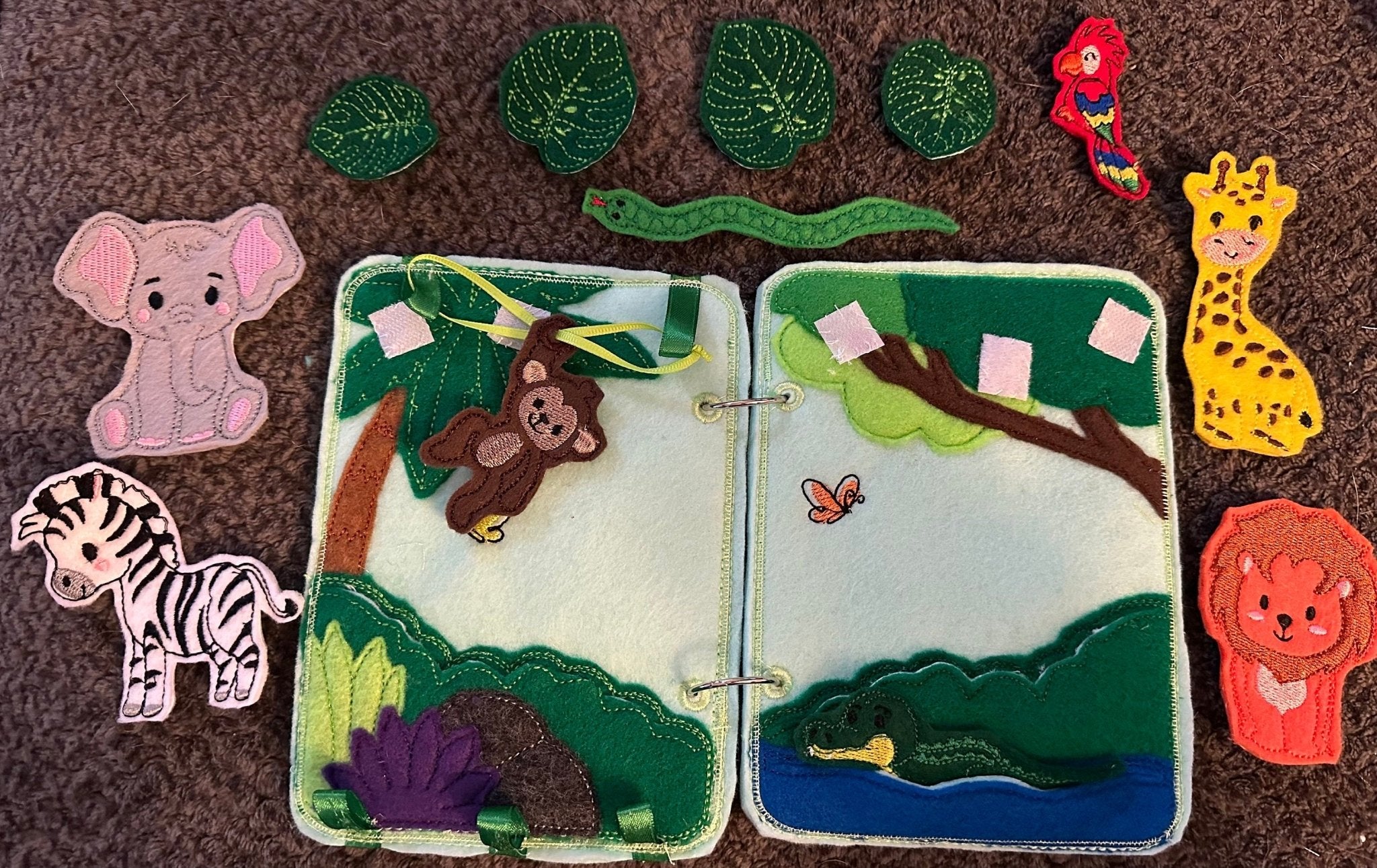 Jungle Animal Quiet Book | Interactive Toddler Activity Toy - Aware House