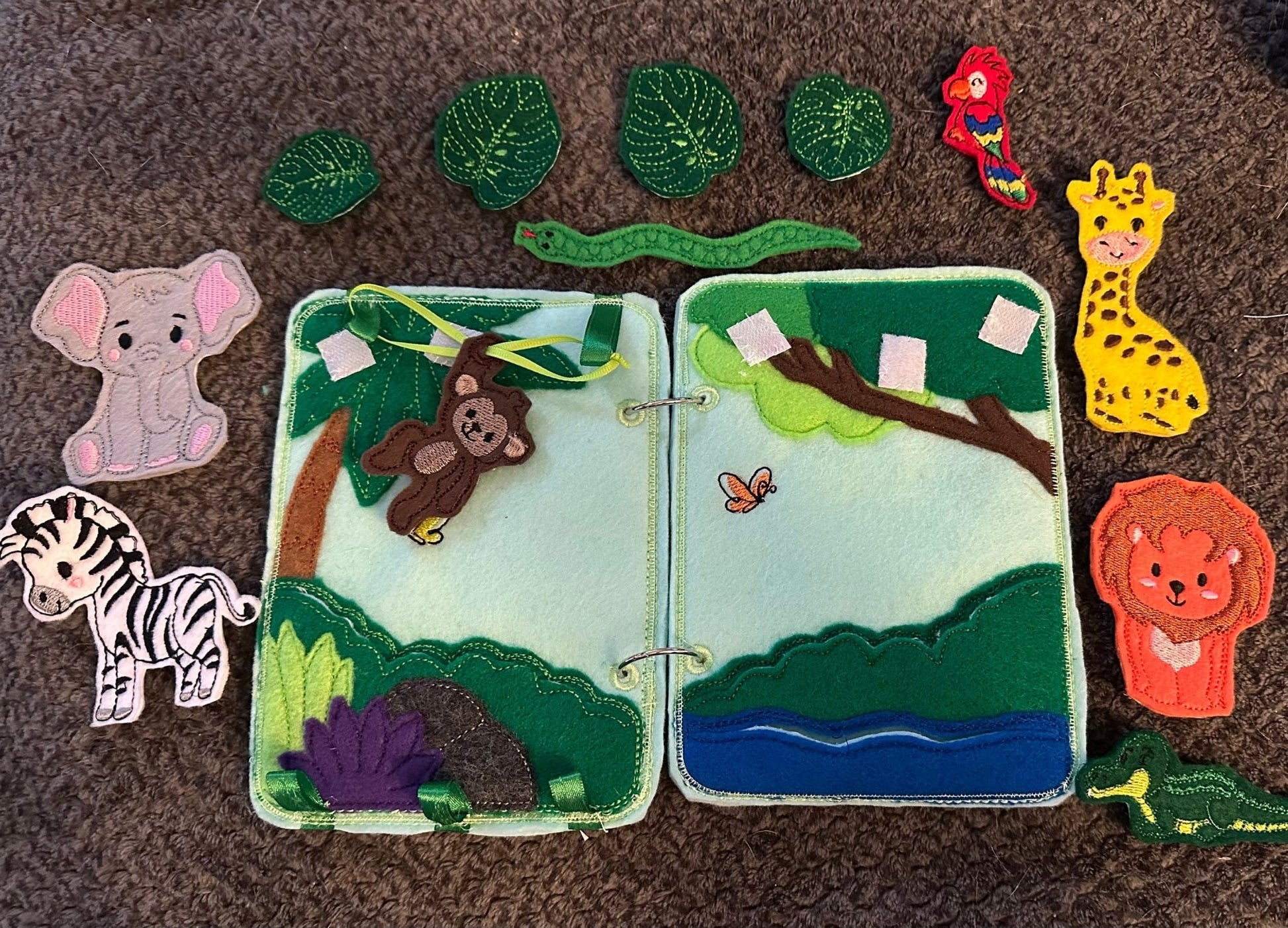 Jungle Animal Quiet Book | Interactive Toddler Activity Toy - Aware House