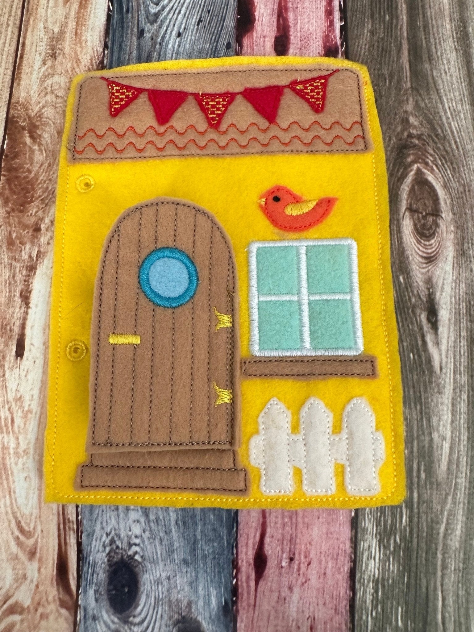 Portable Felt Dollhouse Quiet Book | Children's Activity Toy - Aware House