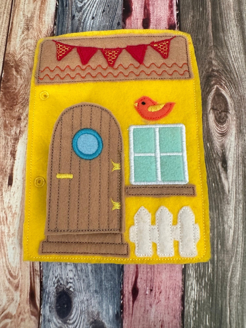 Portable Felt Dollhouse Quiet Book | Children's Activity Toy-zoom-