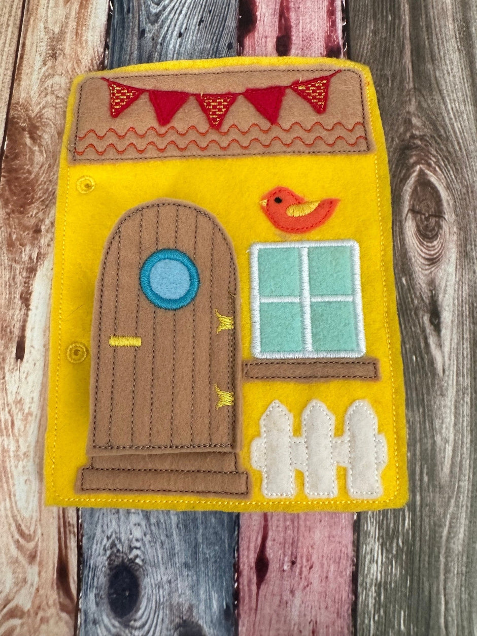 Portable Felt Dollhouse Quiet Book | Children's Activity Toy - Aware House