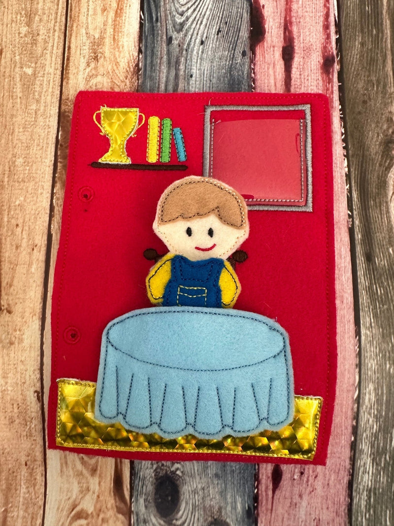 Portable Felt Dollhouse Quiet Book | Children's Activity Toy-zoom-
