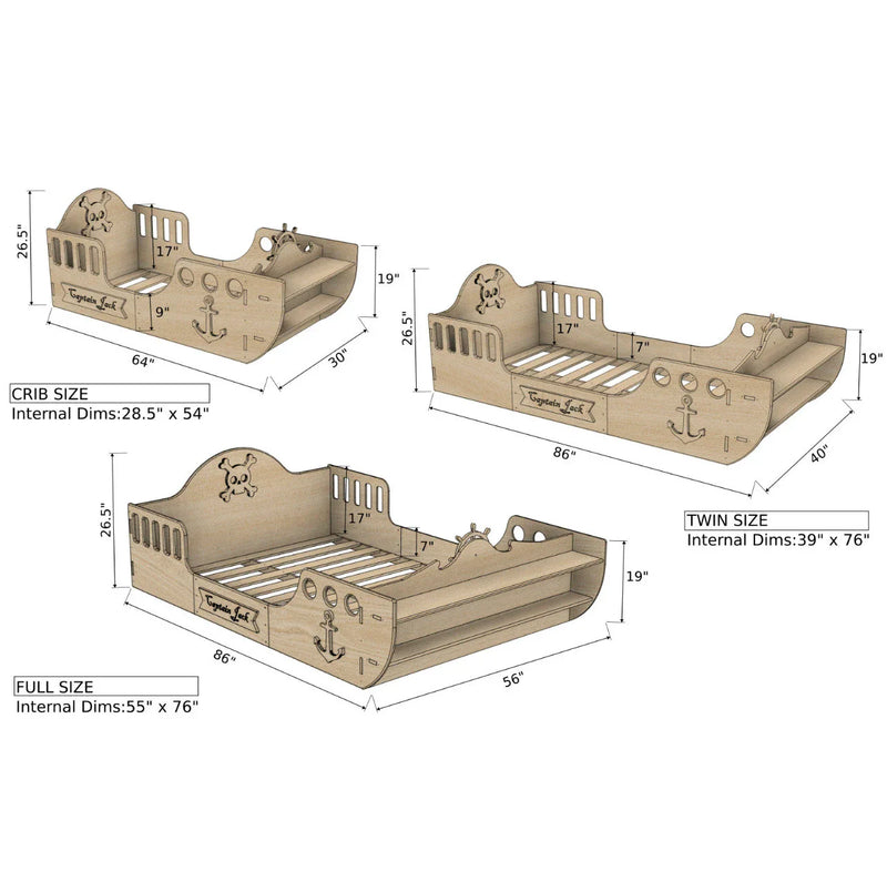CAPTAIN JACK | Pirate Ship Bed-zoom-
