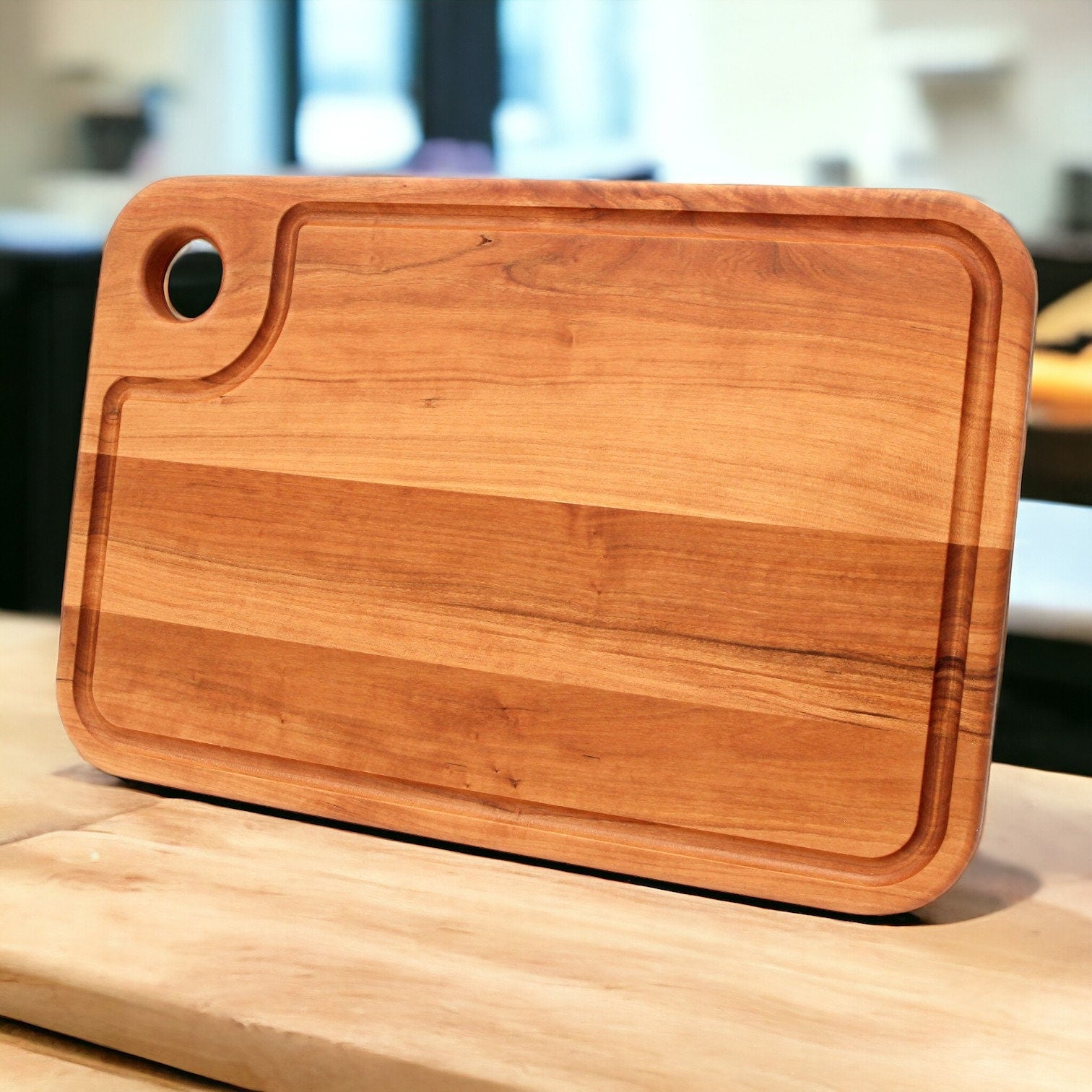 Large Wood Cutting Board with Thumb Hole & Juice Groove-zoom-3