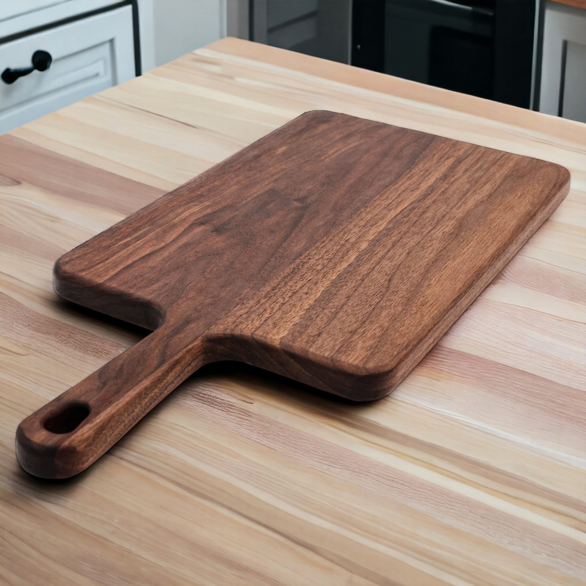 Walnut Paddle Cutting Board With Handle