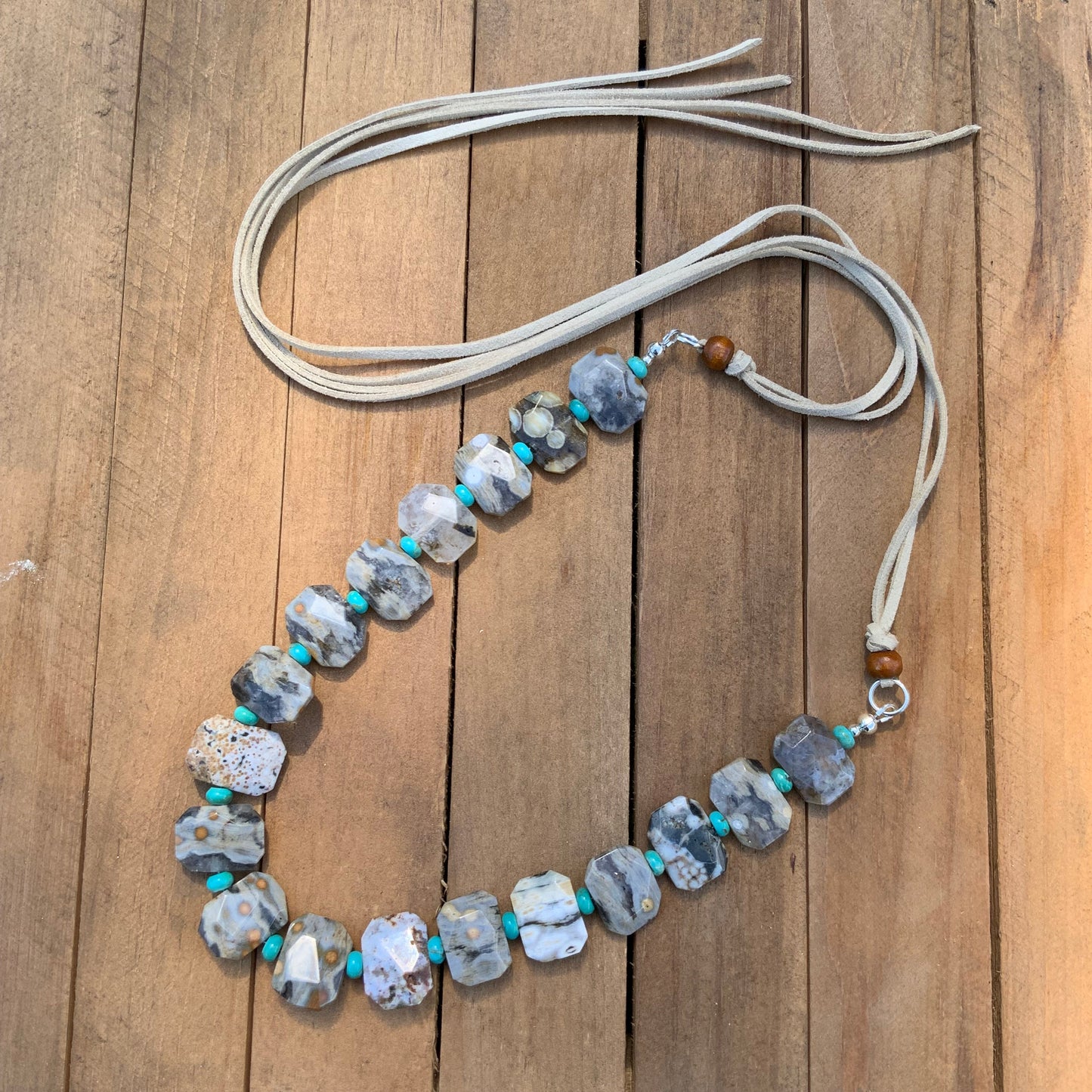 Ocean Jasper & Turquoise Gemstone Hat Band