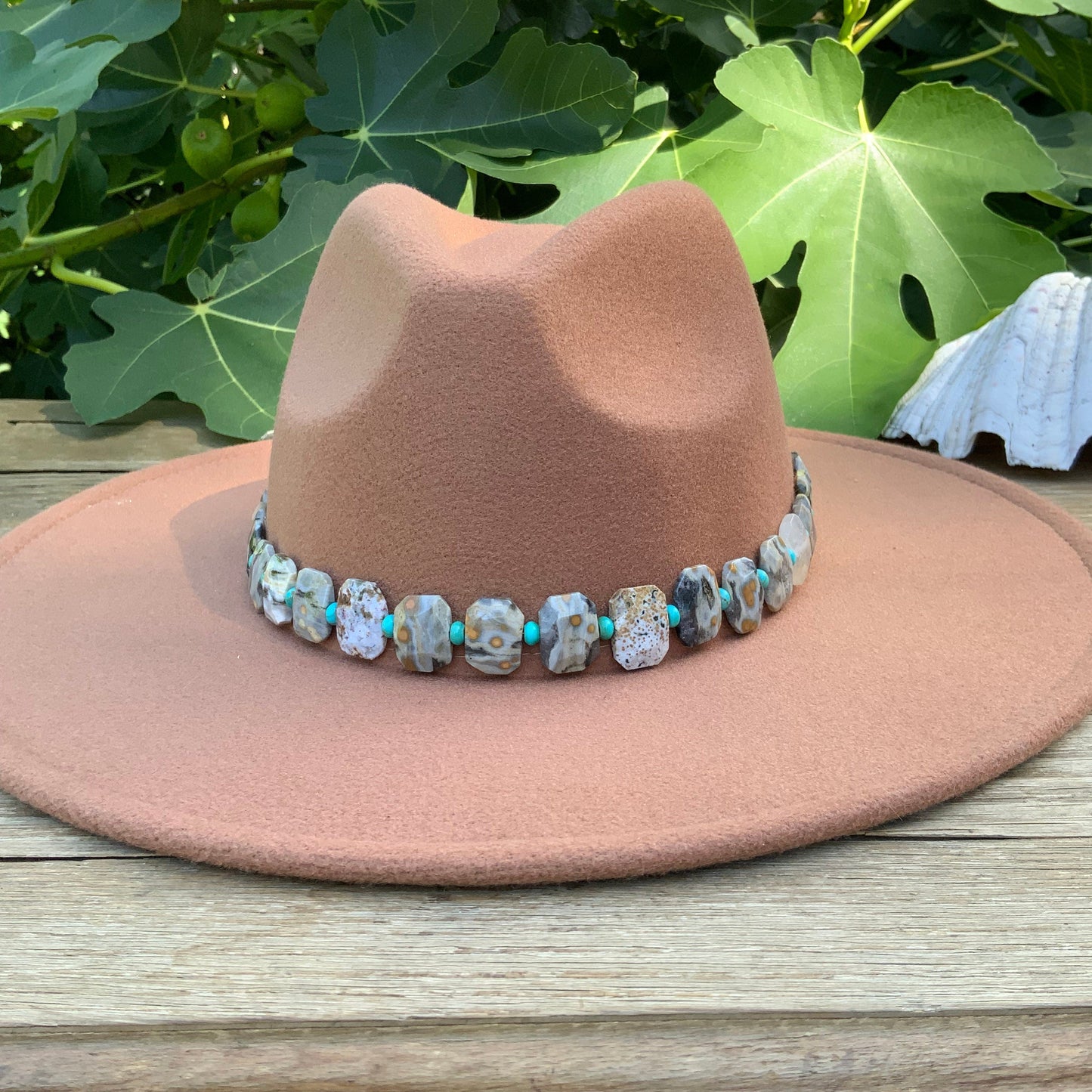 Ocean Jasper & Turquoise Gemstone Hat Band