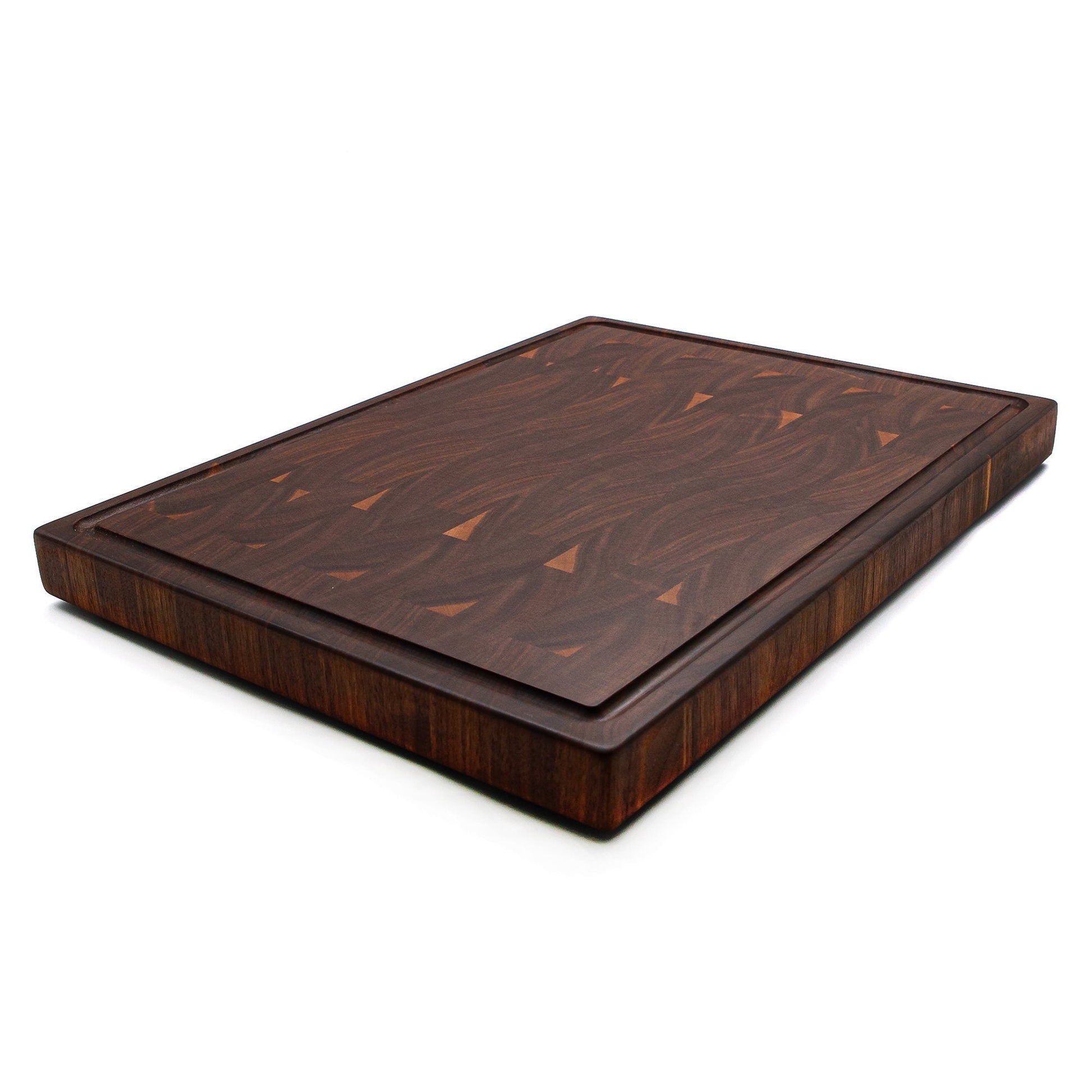Large End Grain Walnut Cutting Board – Butcher Block with Juice Groove & Rubber Feet-2