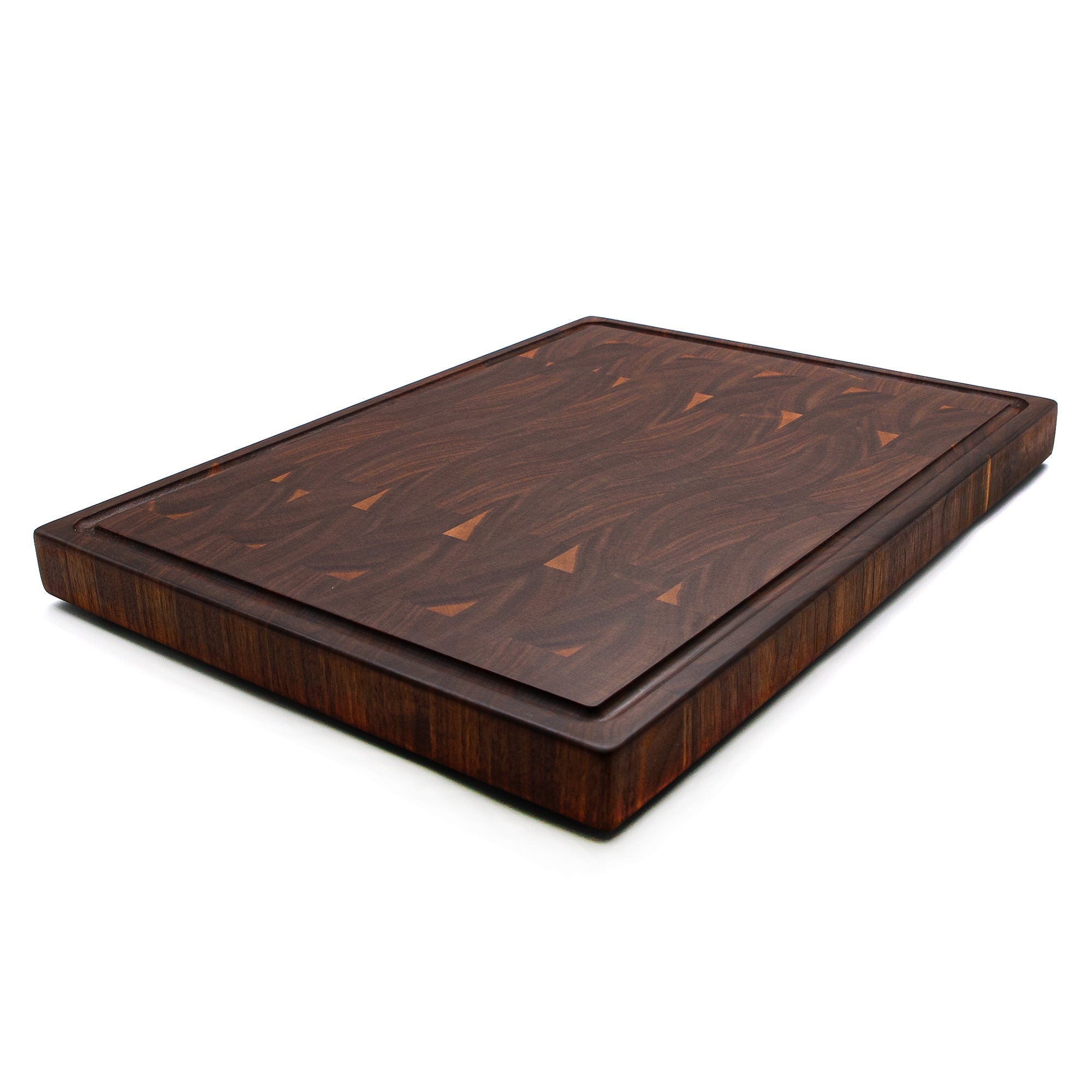 Large End Grain Walnut Cutting Board – Butcher Block with Juice Groove & Rubber Feet-zoom-2