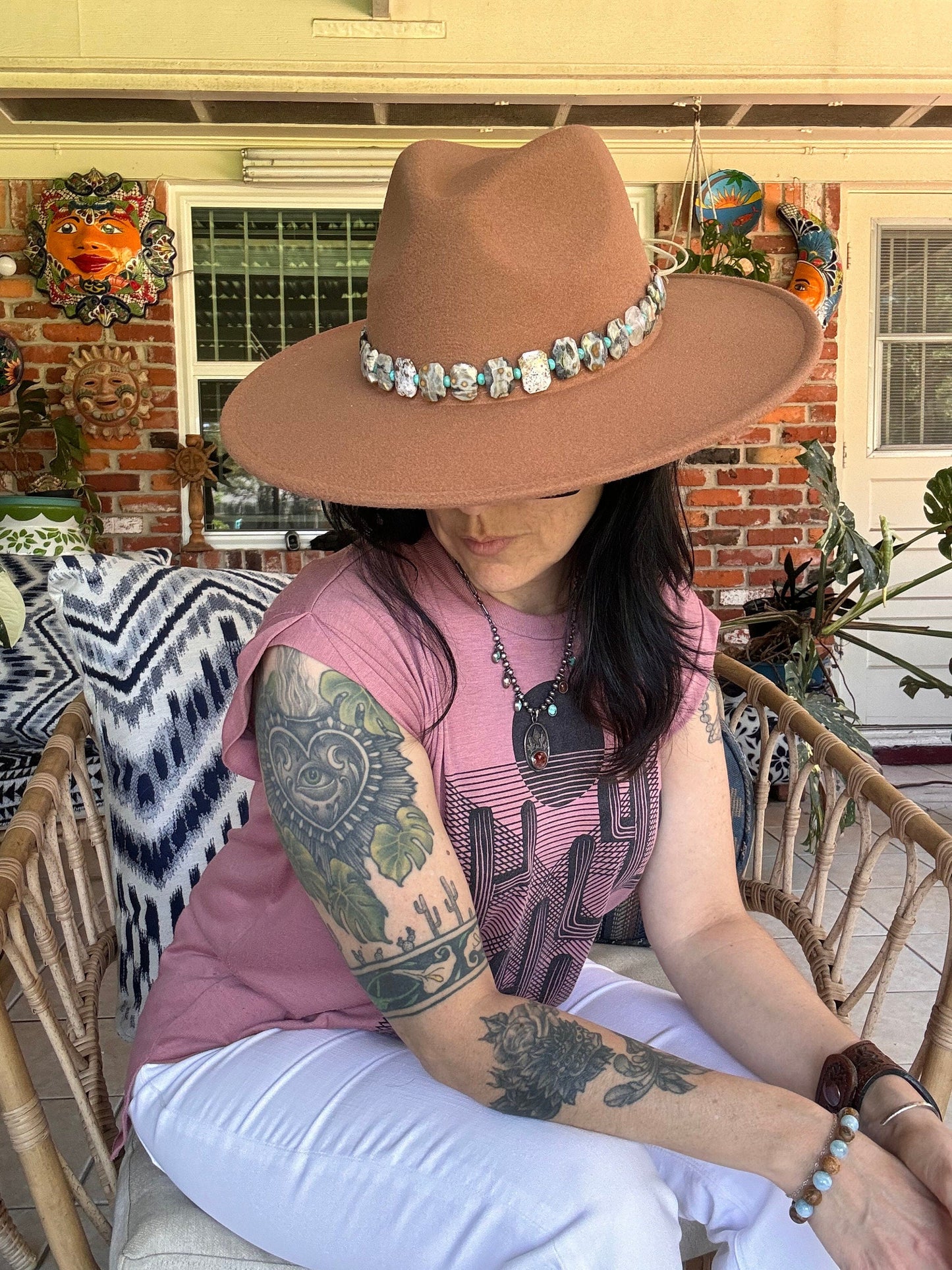 Ocean Jasper & Turquoise Gemstone Hat Band