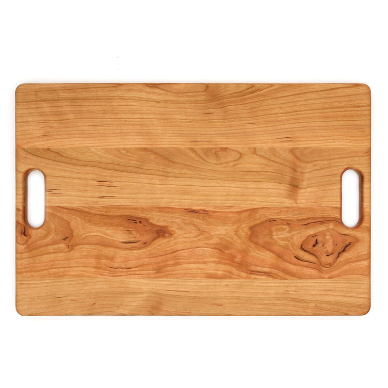 Large Cherry Wood Cutting Board With Juice Groove and Handles-zoom-