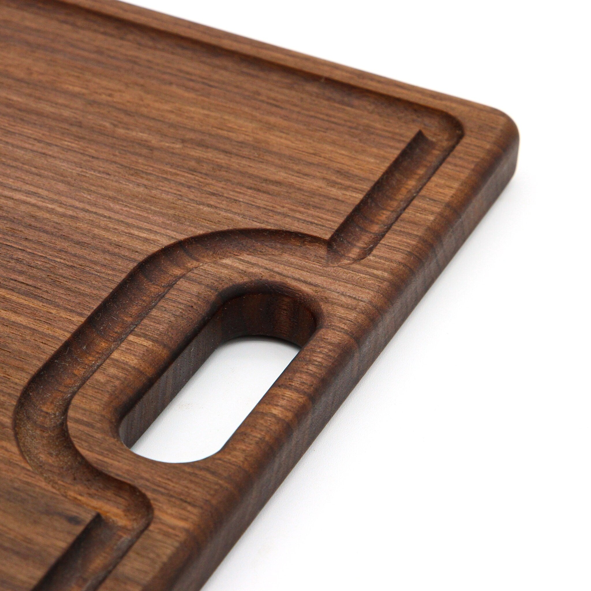 Large Cherry Wood Cutting Board With Juice Groove and Handles
