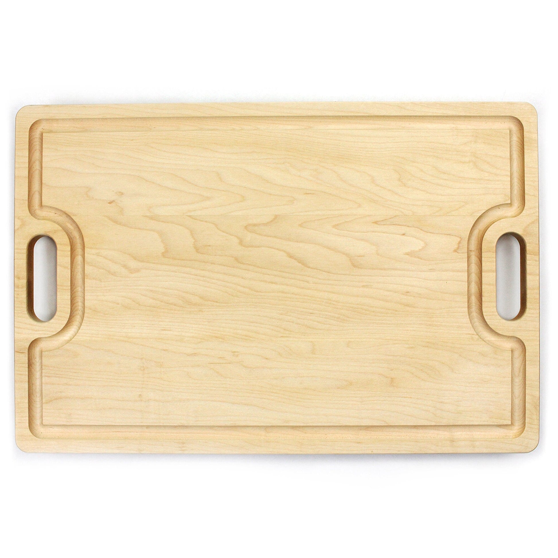 Large Cherry Wood Cutting Board With Juice Groove and Handles-7