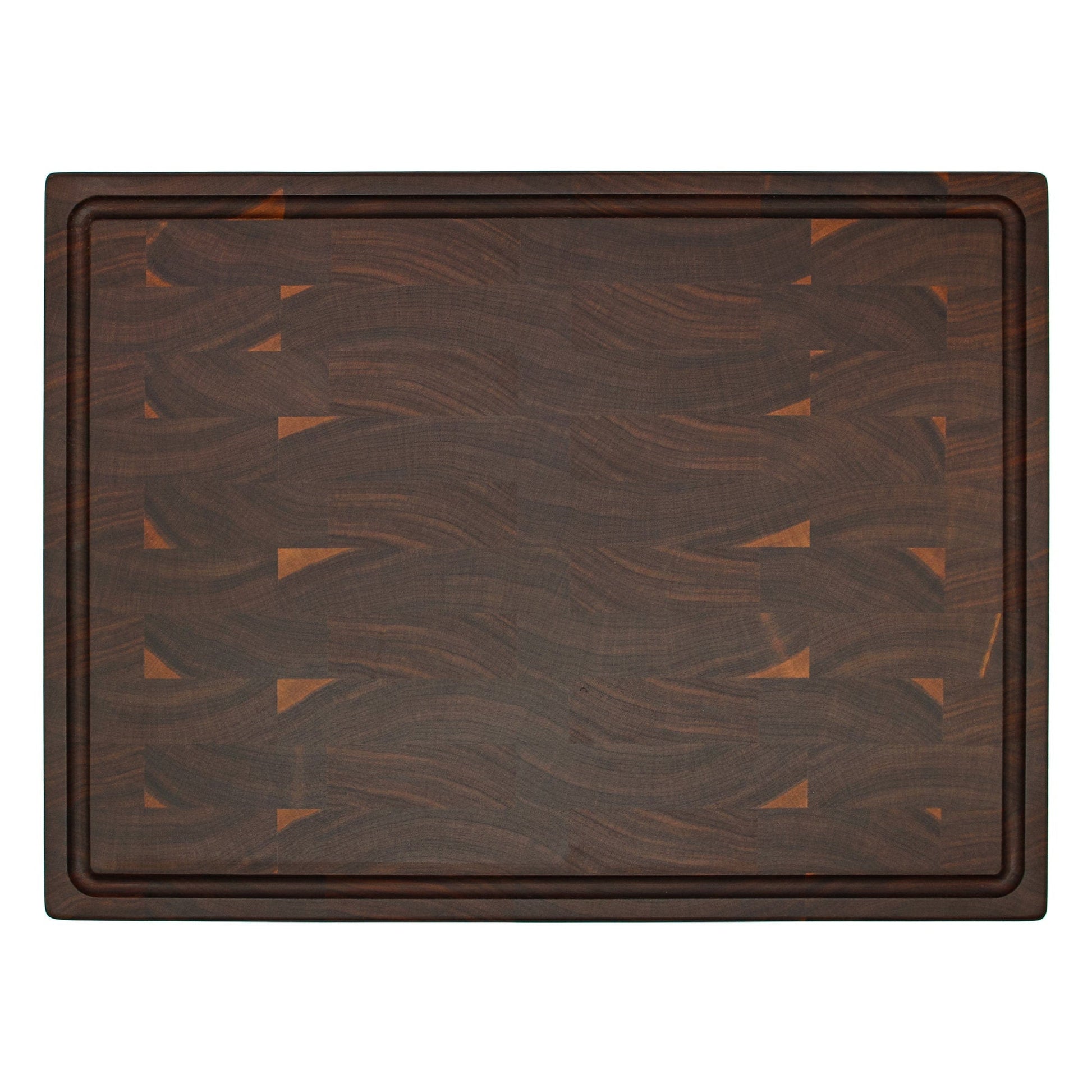 Large End Grain Walnut Cutting Board – Butcher Block with Juice Groove & Rubber Feet-7
