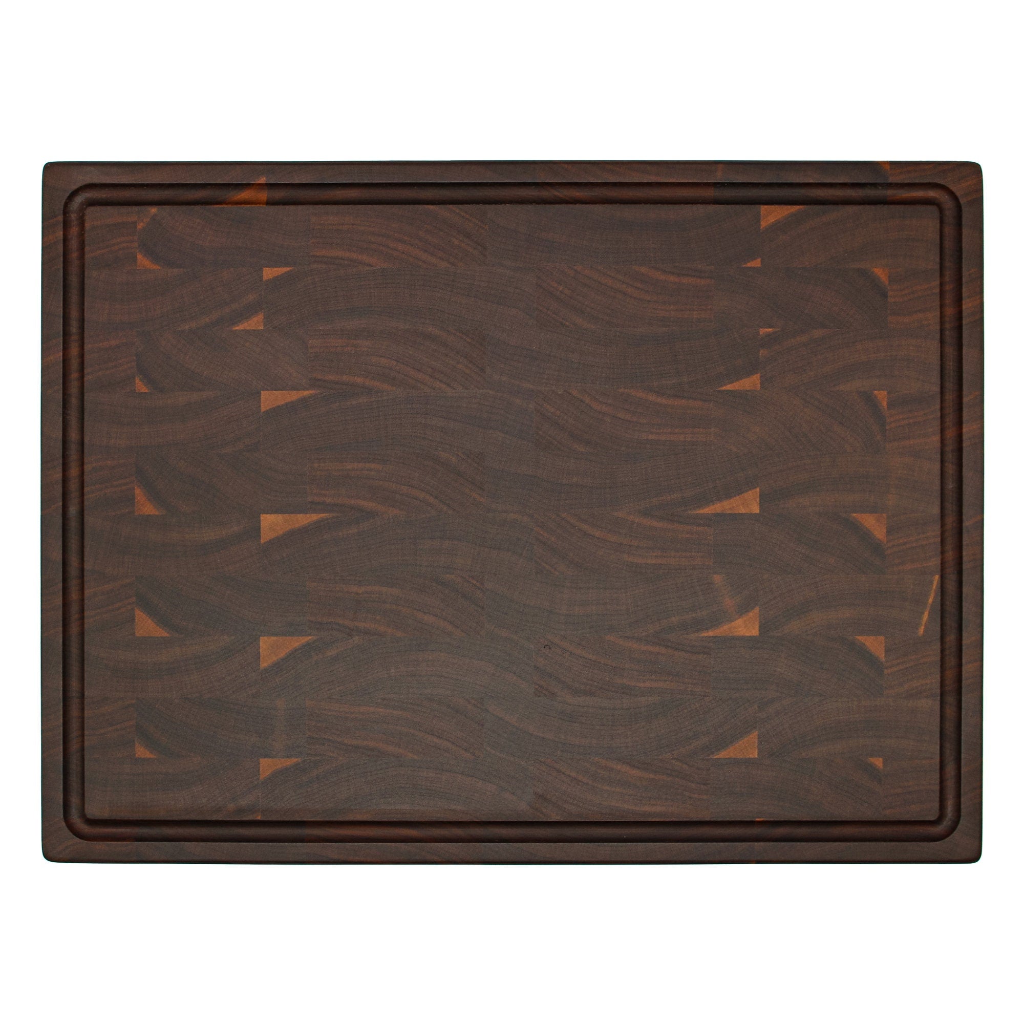 Large End Grain Walnut Cutting Board – Butcher Block with Juice Groove & Rubber Feet-zoom-7