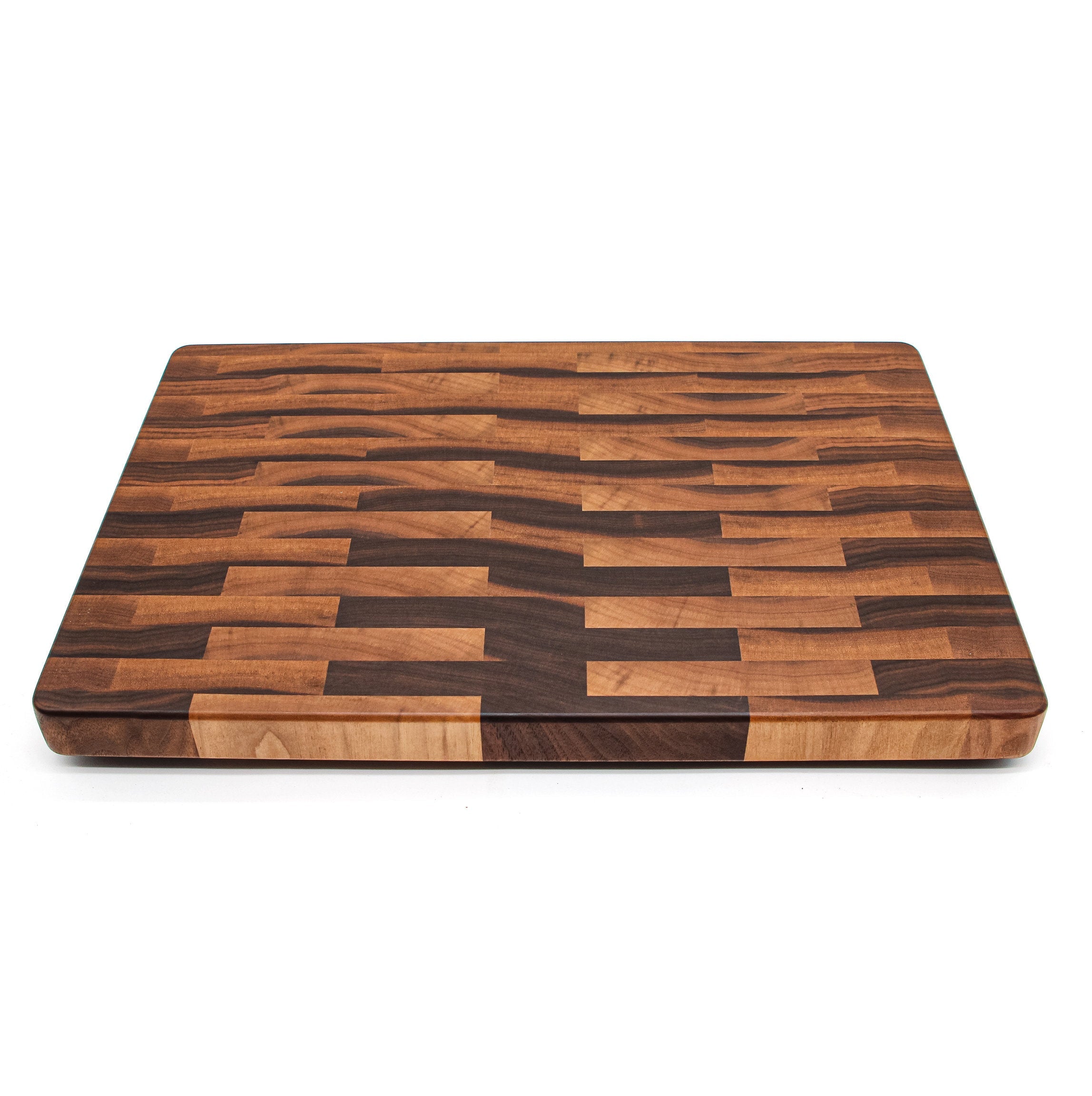 Large End Grain Calico Walnut Butcher Block with Rubber Feet