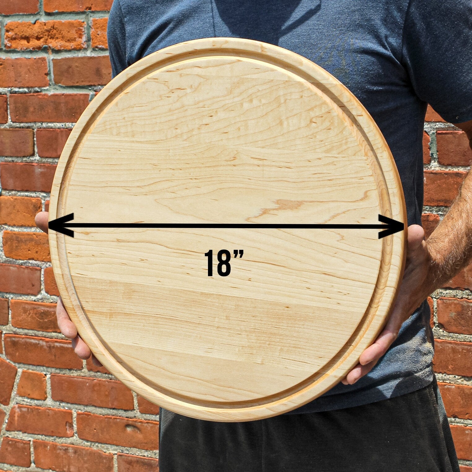 Large Walnut Round Cheese Board-4