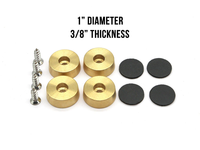 Premium Brass Cutting Board Feet | Set of 4-zoom-