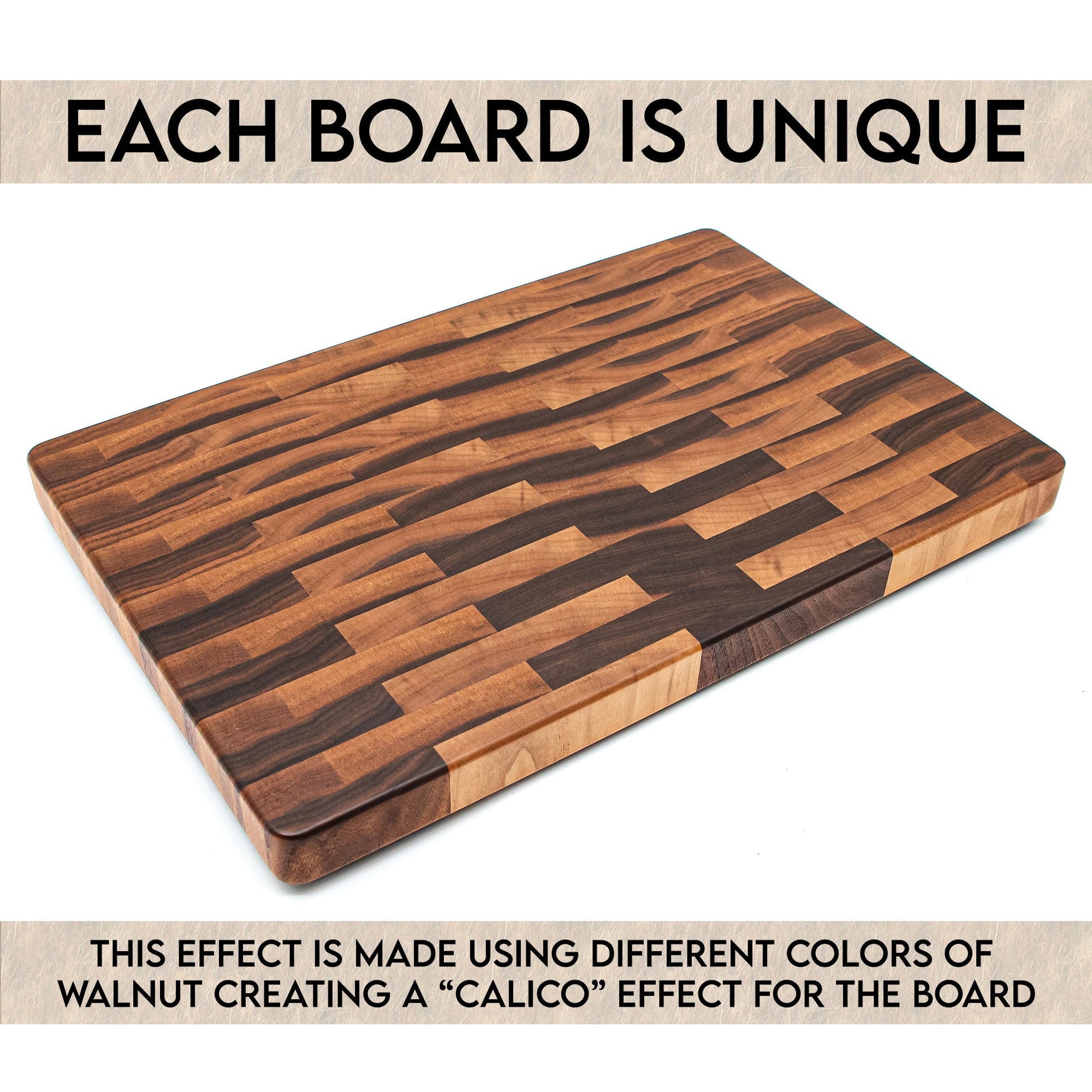 Large End Grain Calico Walnut Butcher Block with Rubber Feet-4