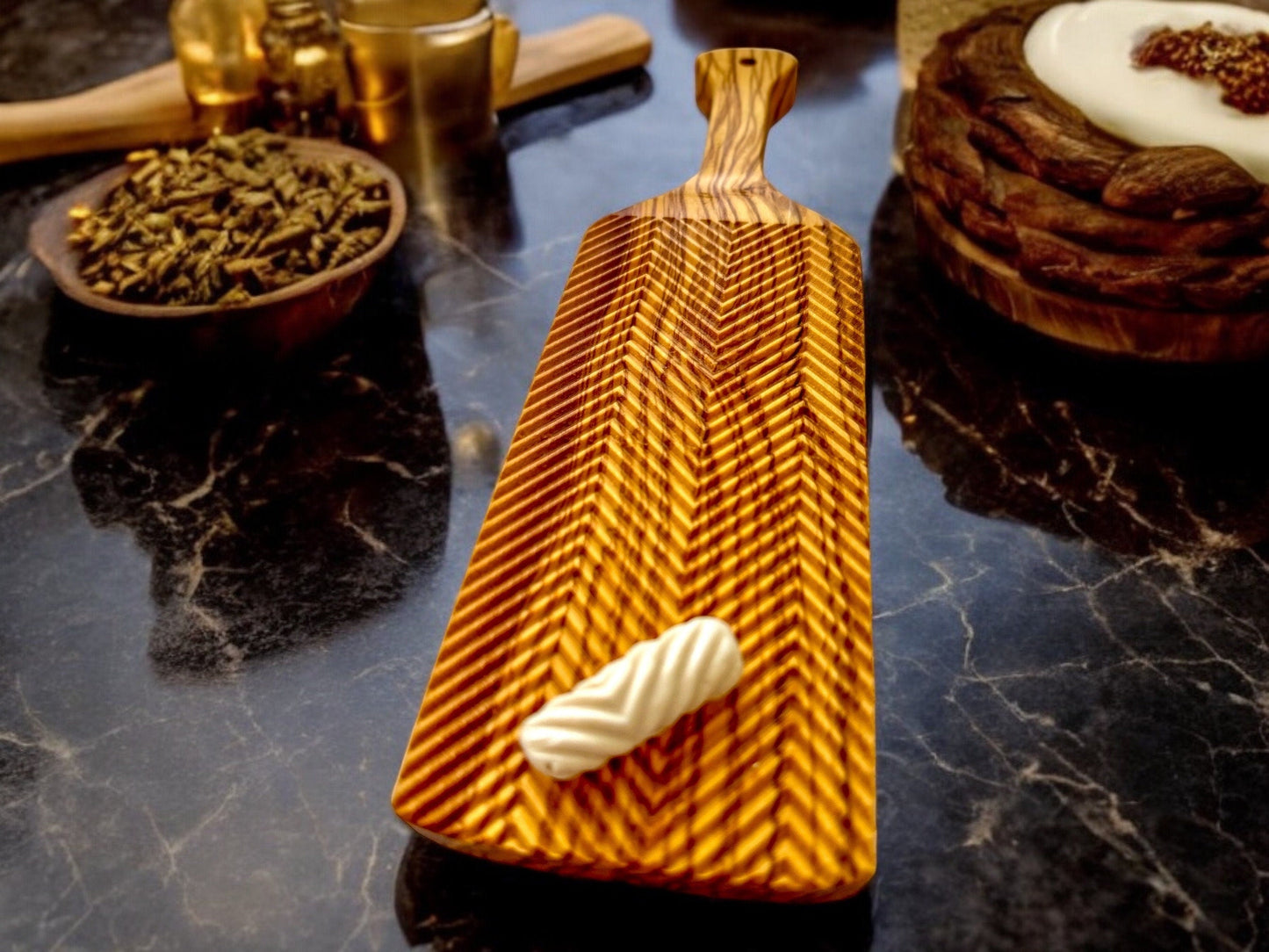 Zig-Zag Olive Wood Gnocchi Board