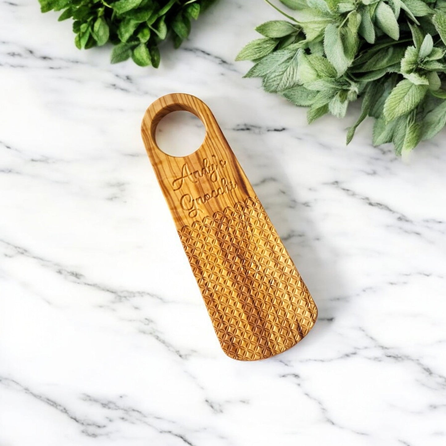 Ridged Olive Wood Gnocchi Board